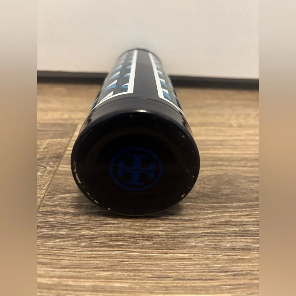 TORY BURCH BLUE LOGO VACUUM SEALED FLASK THERMOS INSULATED BOTTLE 17 fl oz.